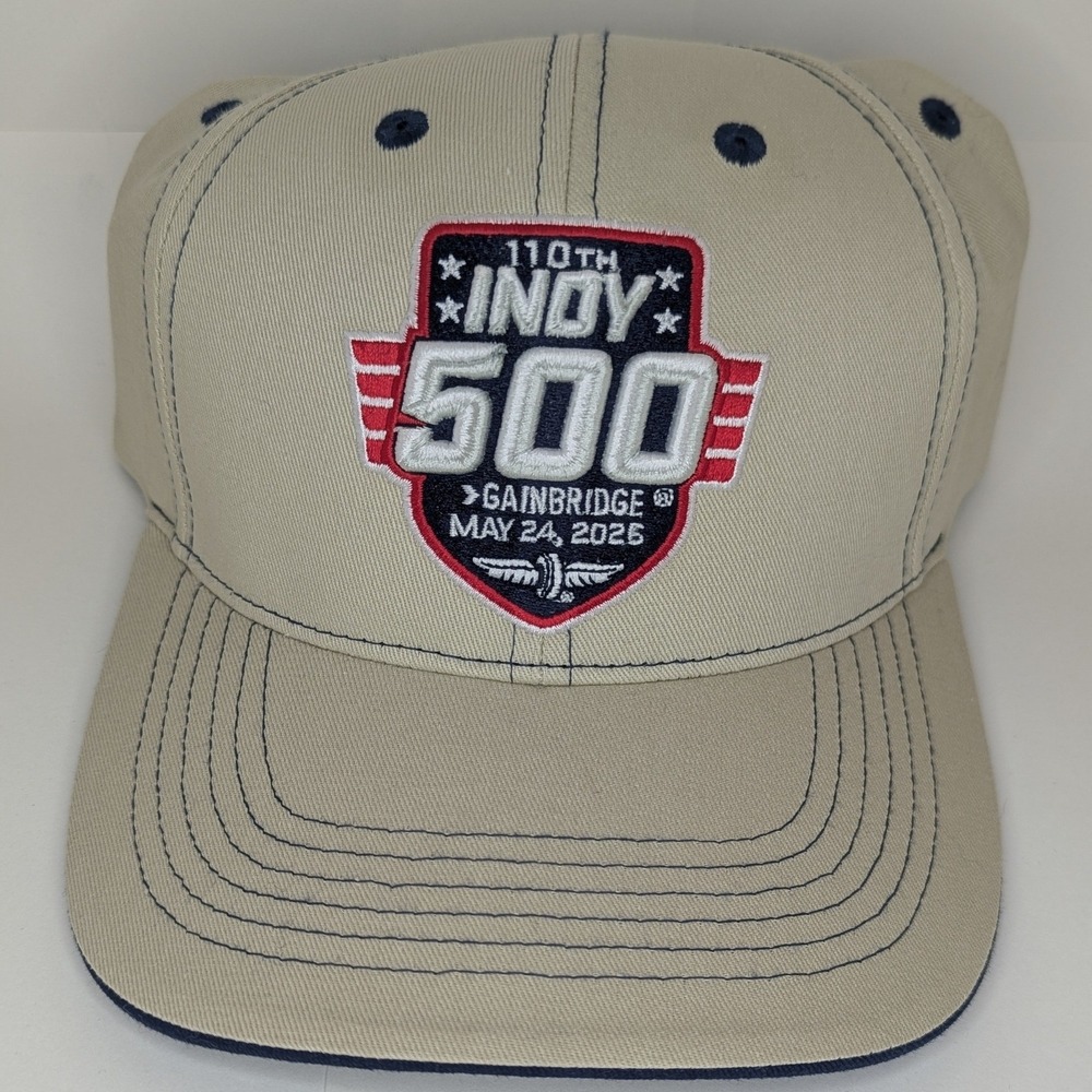Indy 500 3D Logo 110th Running May 24‎ 2026 Hat Stone Navy Baseball Cap